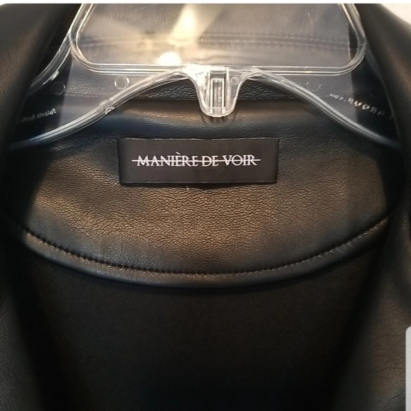 Maniere De Voir Mens Jacket Vegan Leather Size L Half Sleeves Like New - Picture 7 of 10